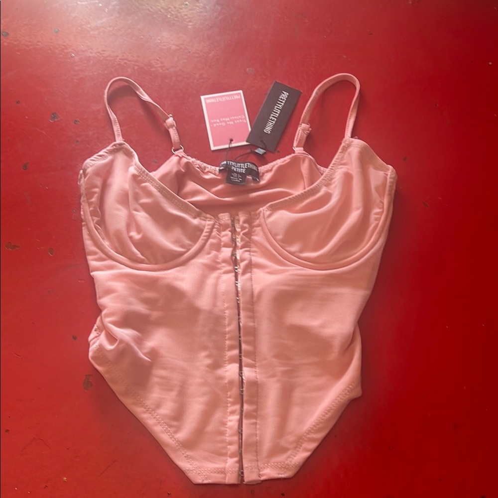 PrettyLittleThing Pink Bodysuitpretty little things top size US 2